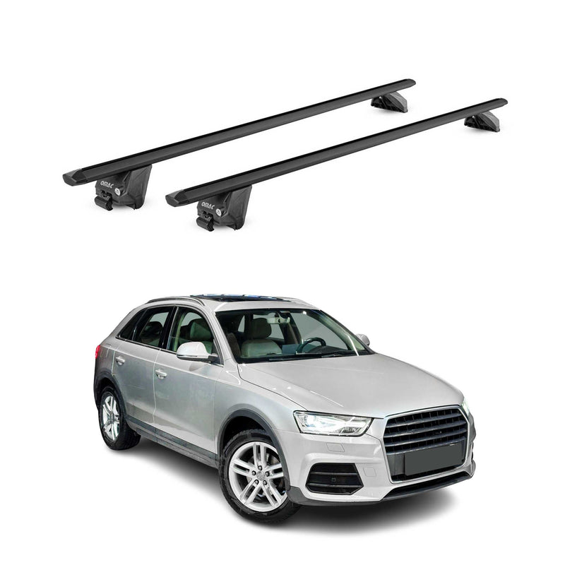 Dachträger Grundtäger für Audi Q3 mk1 2011-2018 100kg Alu Schwarz 2 tlg ABE
