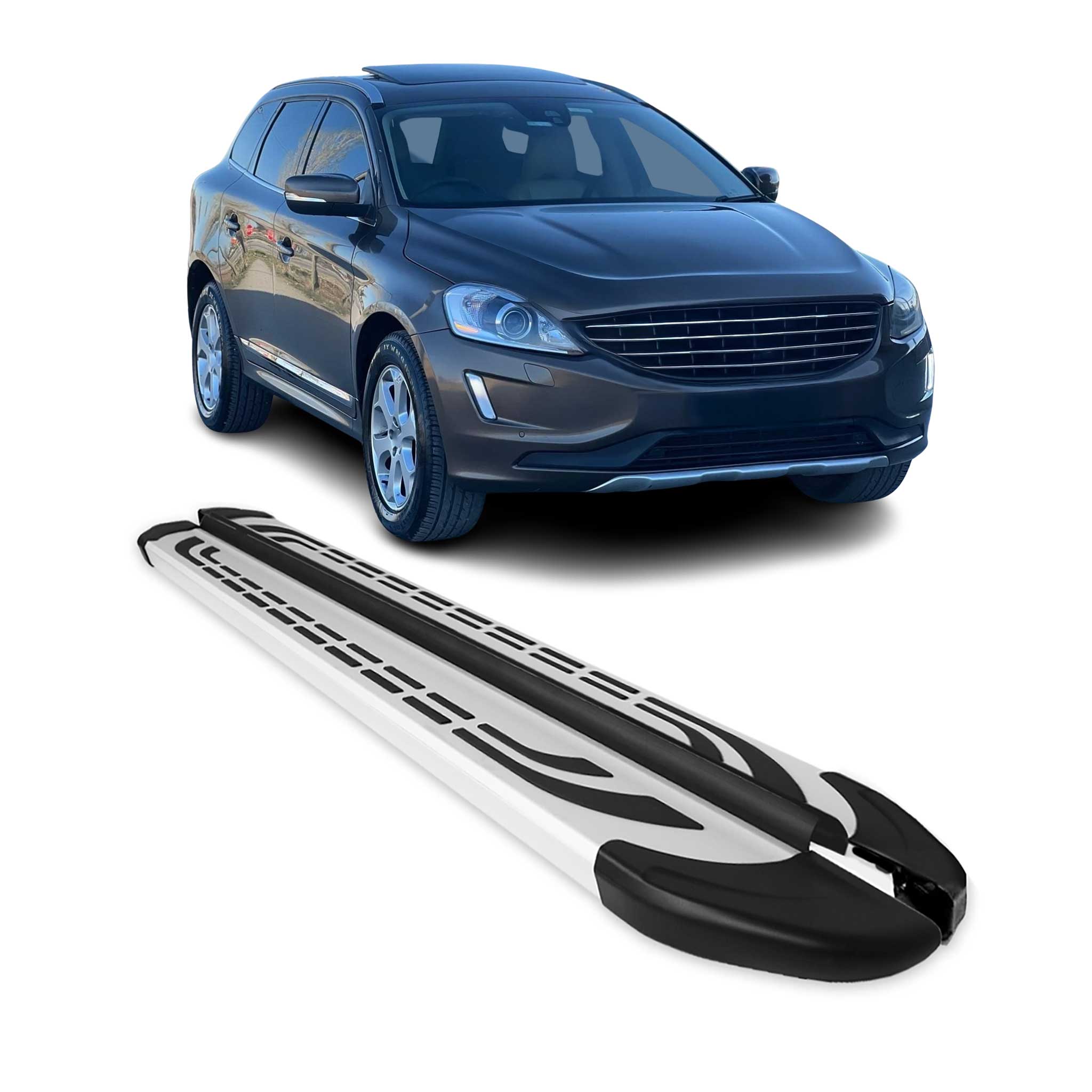 Trittbretter Seitenschweller Seitenbretter für Volvo XC60 2008-2017 Alu Grau