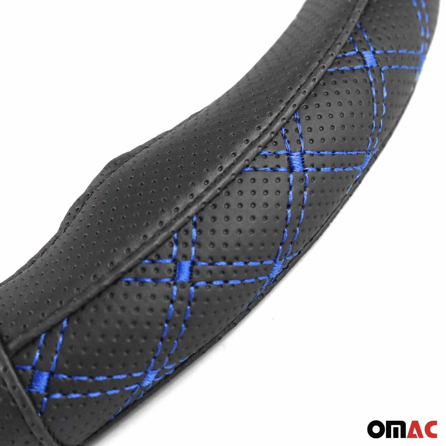 Lenkradbezug Lenkradschoner Lenkrad abdeckung Schwarz Blau Stiche Ø 38-40 cm