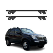 Dachträger für Ssangyong Rexton Y200 Y250 2001-2012 Alu 90kg TÜV Schwarz 2tlg