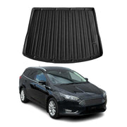 Kofferraumwanne Laderaumwanne für Ford Focus Turnier 2011-2018 Gummi TPE Schwarz