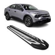 Trittbretter Seitenschweller für Citroen C4 X 2022-2026 Silber Schwarz 2 tlg