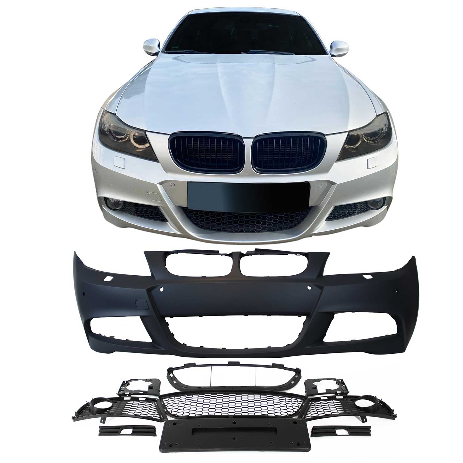 JOM Stoßstange für BMW E90/ E91 LCI 2008-2011 ohne PDC Schwarz