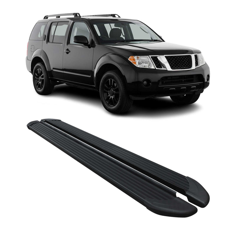 Seitenschweller Trittbretter Schweller für Nissan Pathfinder 2005-12 Alu Schwarz