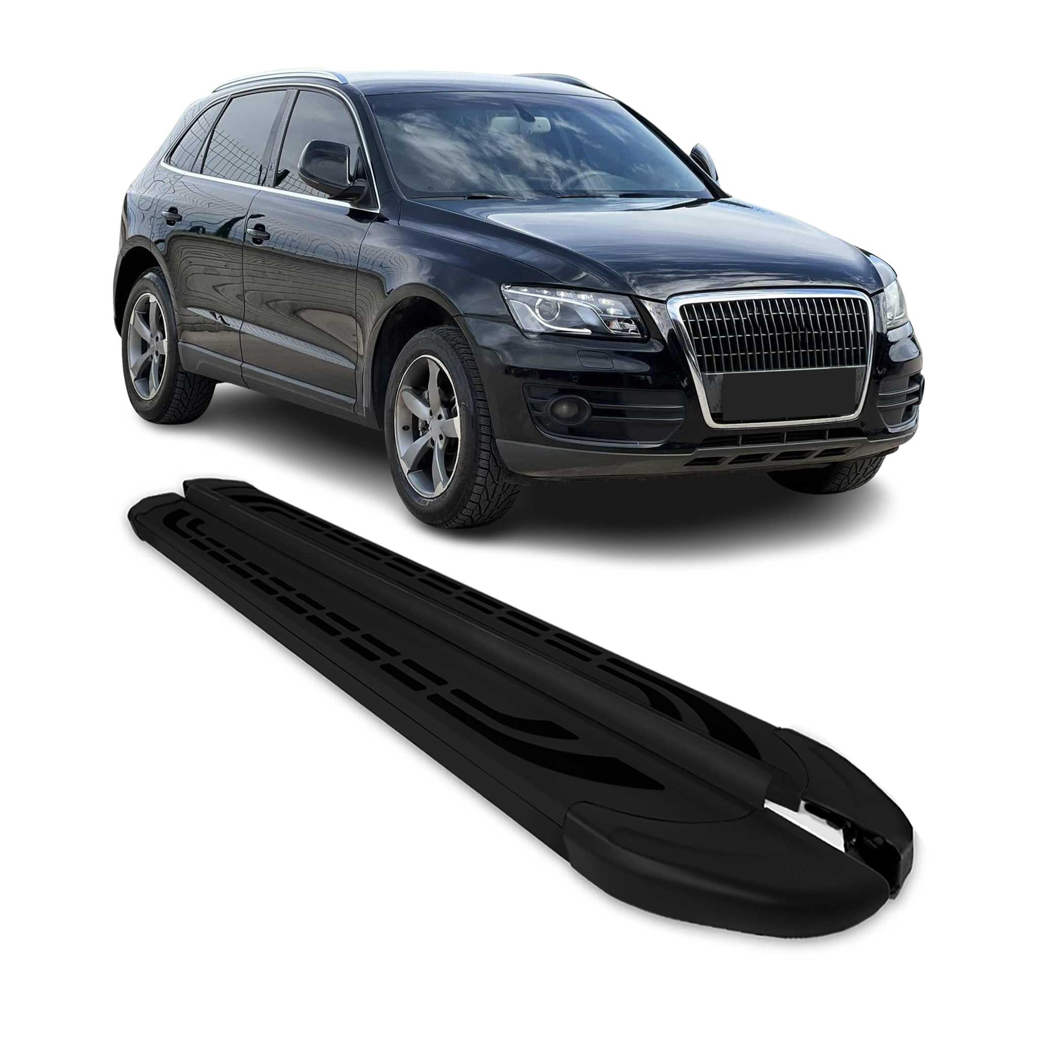 Trittbretter Seitenschweller Seitenbretter für Audi Q5 8RB 2008-2017 Alu Schwarz