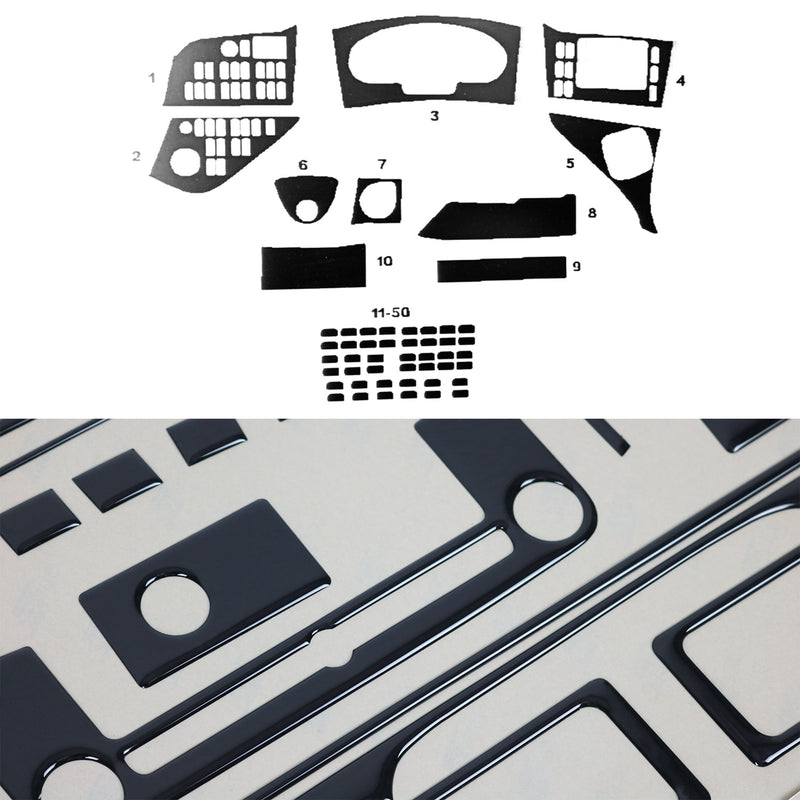 Innenraum Dekor Cockpit für Mercedes Travego 2012-2015 Piano Schwarz Optik 50tlg