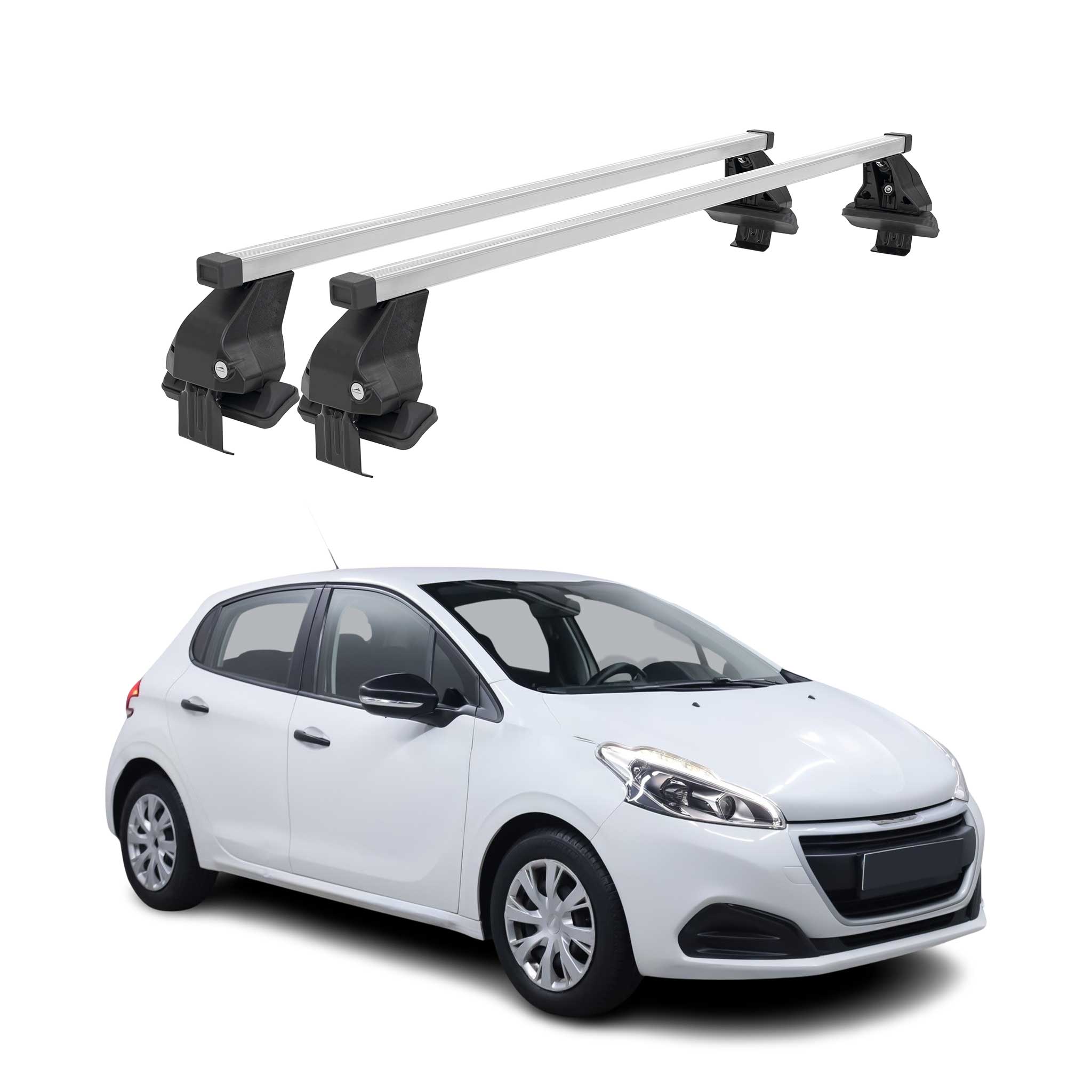 Menabo Dachträger Grundtäger für Peugeot 208 2012-2015 Pre-FL 50kg Stahl Grau 2x