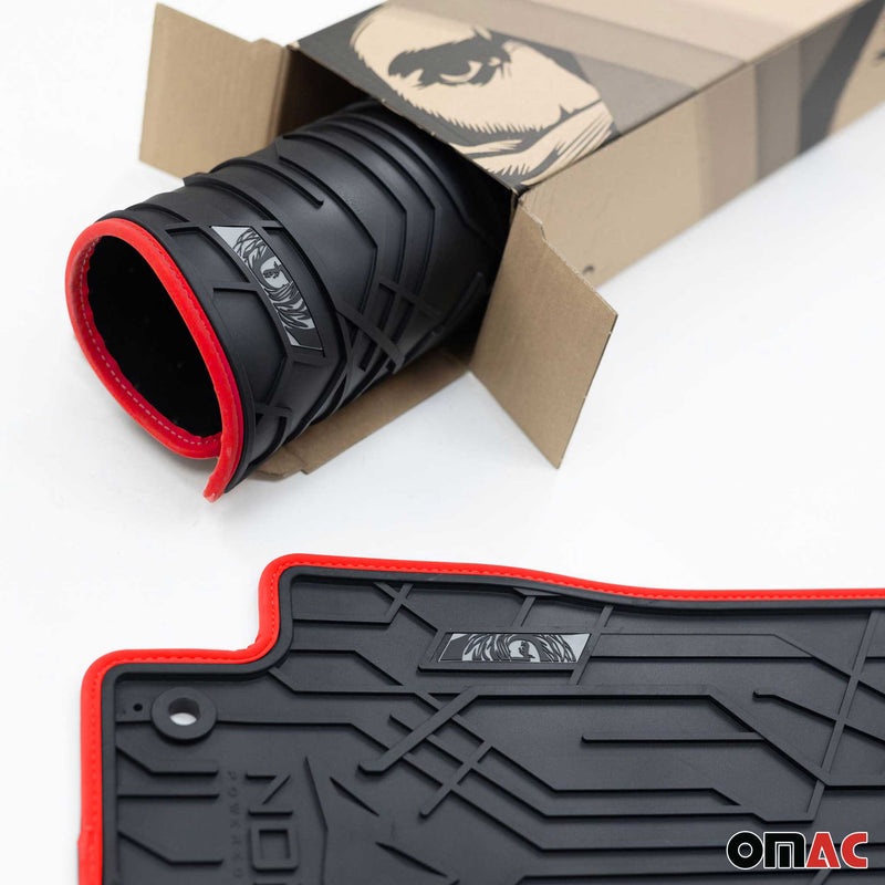 Fußmatten Gummimatten Automatten für Ford Ka II 2008-2016 Gummi Schwarz Rot 2tlg