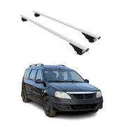 Dachträger Grundtäger für Dacia Logan MCV mk1 2006-2012 75kg Metall Silber 2 tlg