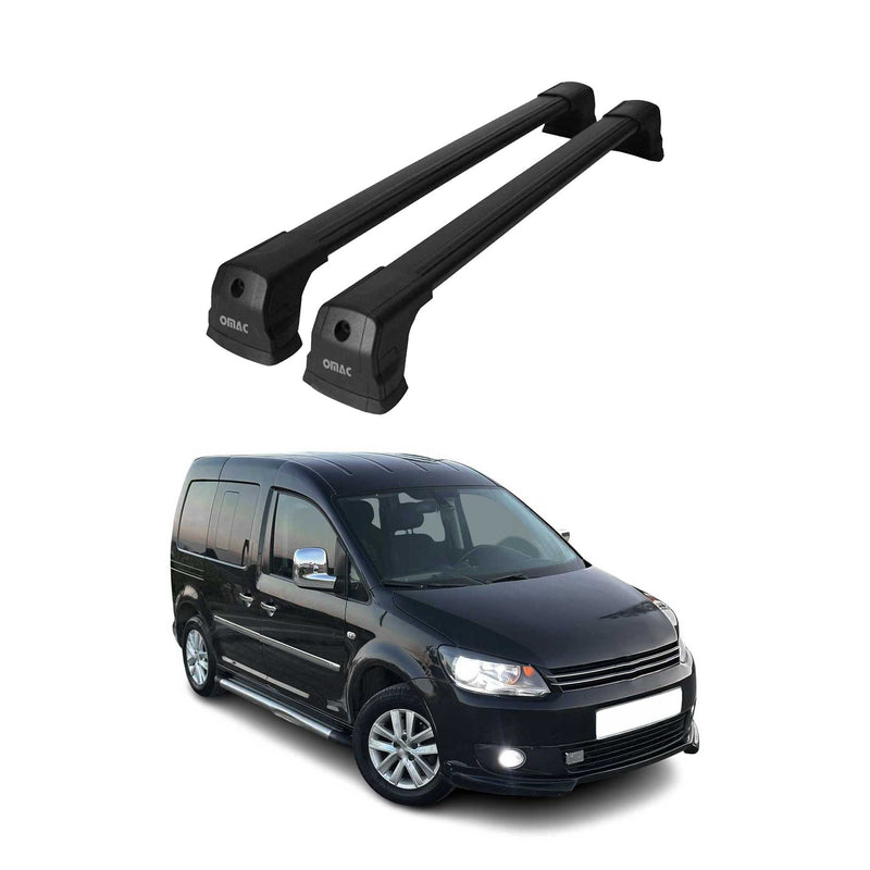 Dachträger Grundtäger für VW Caddy 2004-2015 75kg Aluminium Schwarz 2x