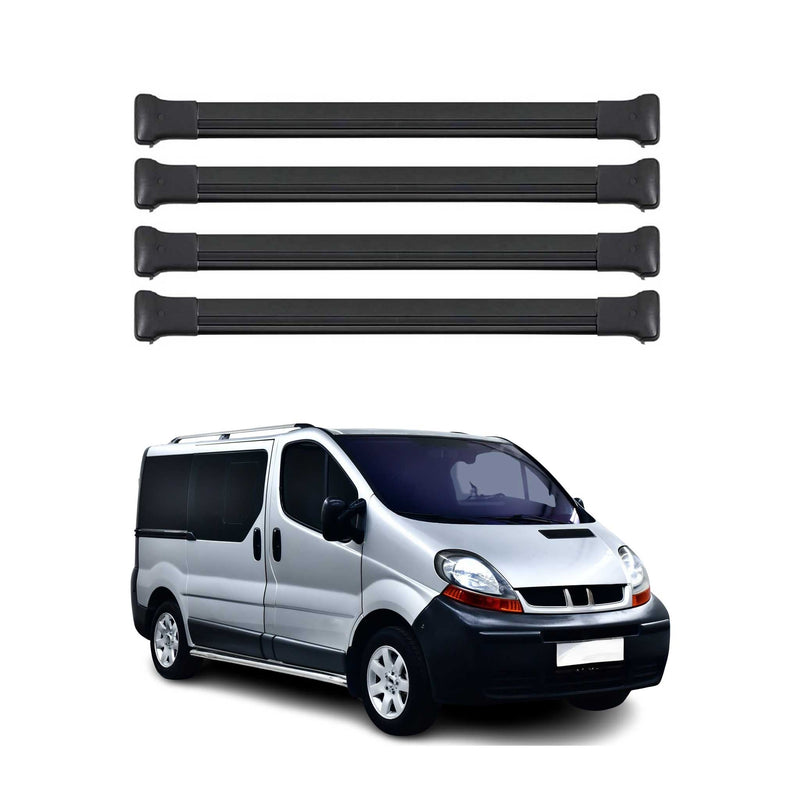 Dachträger Gepäckträger für Renault Trafic 2001-2014 Aluminium Schwarz 4tlg
