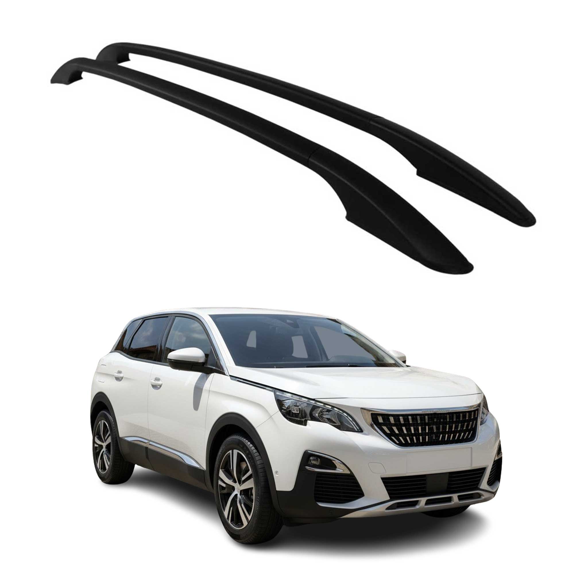 Aluminium Dachreling Relingträger für Peugeot 3008 2016-2024 Schwarz 2x