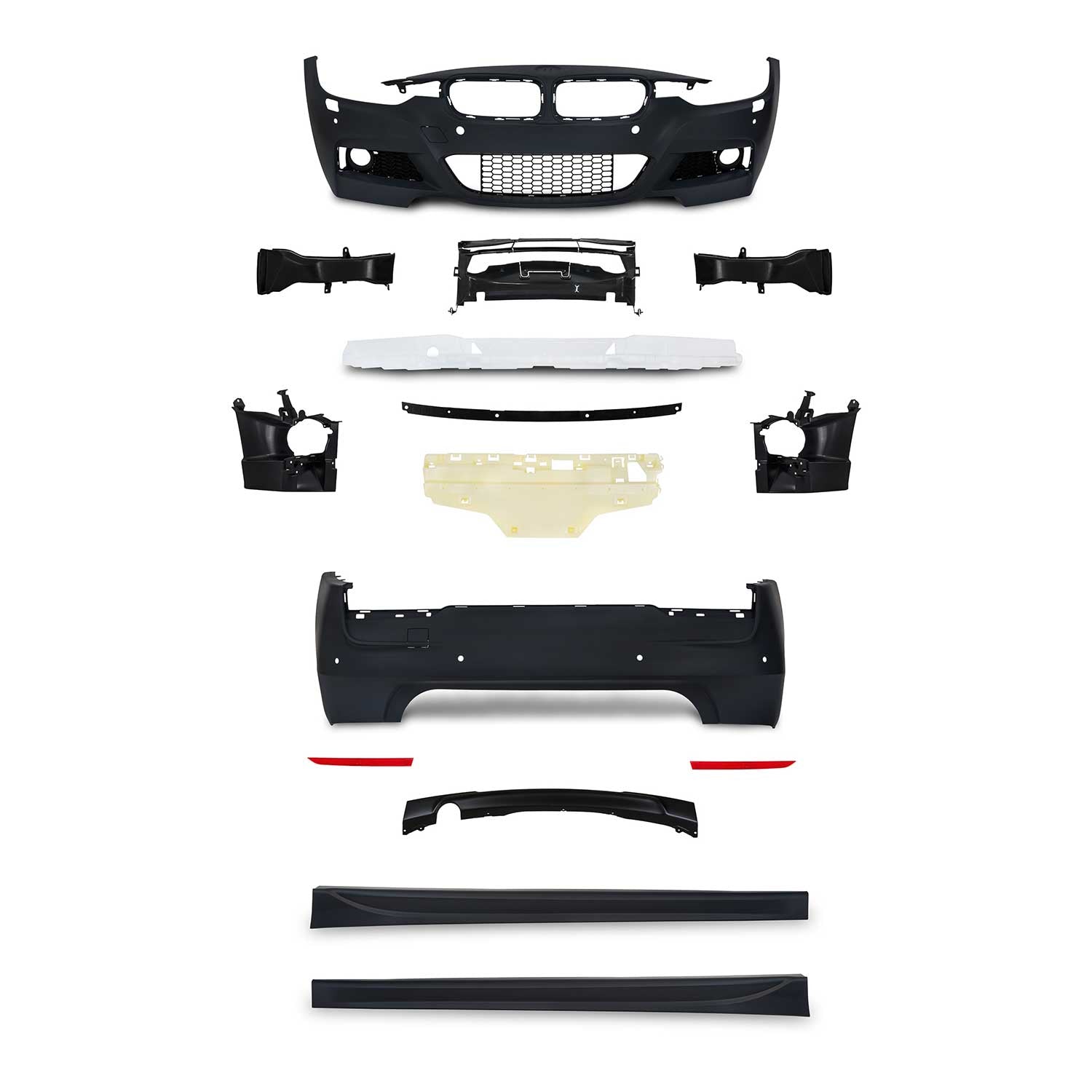 JOM Stoßstangen Kit & Seitenschweller für BMW F30 2011-2015 Schwarz