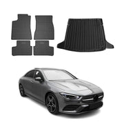 Fußmatten & Kofferraumwanne Set für Mercedes CLA C118 2019-2026 Gummi Schwarz 5x