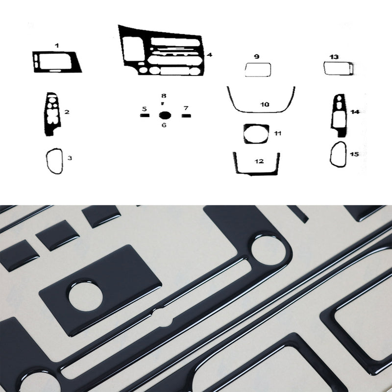 Innenraum Dekor Cockpit für Honda Civic 2005-2011 Piano Schwarz Optik 15tlg