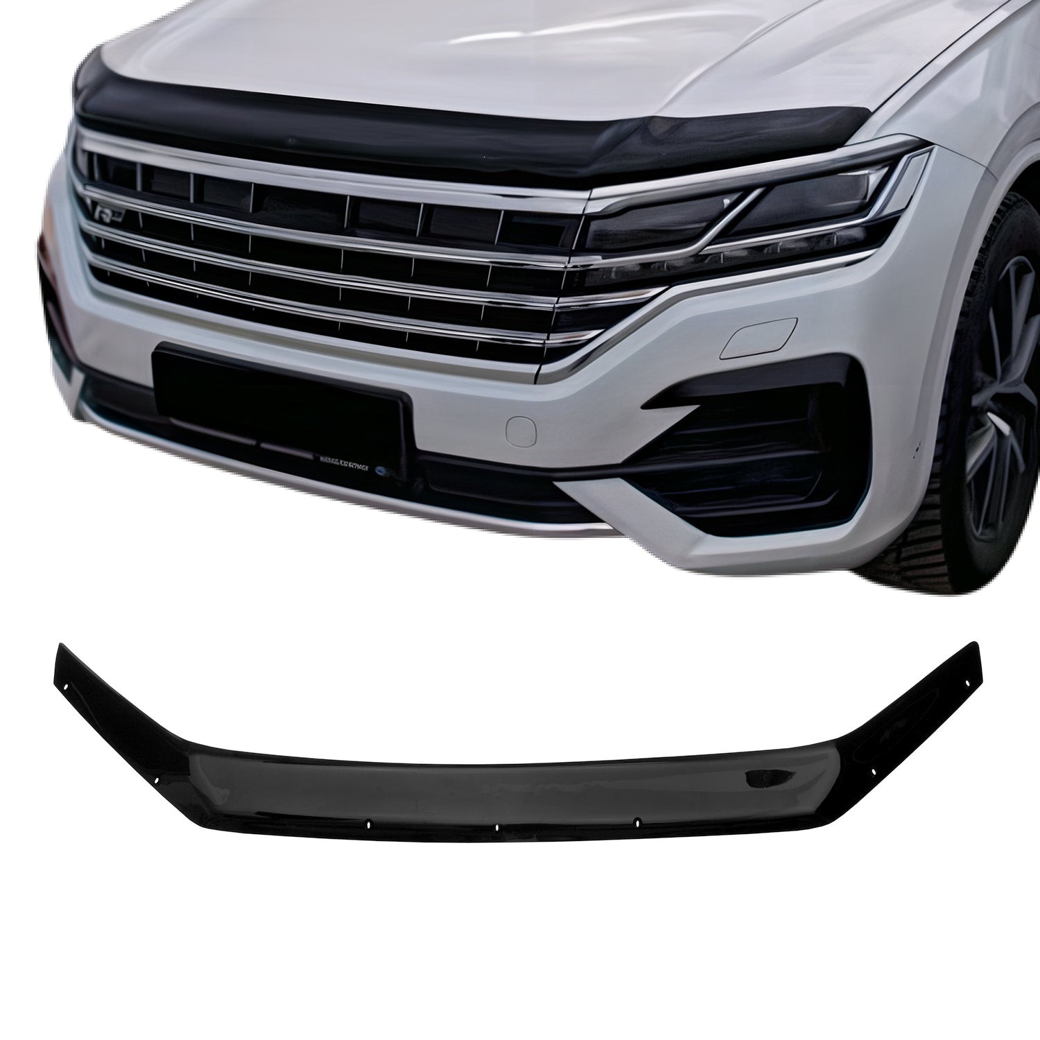 Motorhaube Deflektor Insekten Steinschlagschutz für VW Touareg 2018-2025 Dunkel