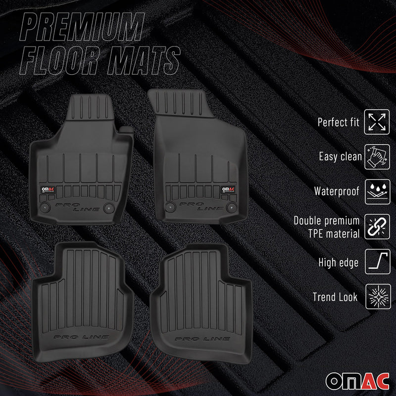 OMAC Gummi Fußmatten für Skoda Rapid 2012-2019 Premium TPE Automatten Schwarz 4x