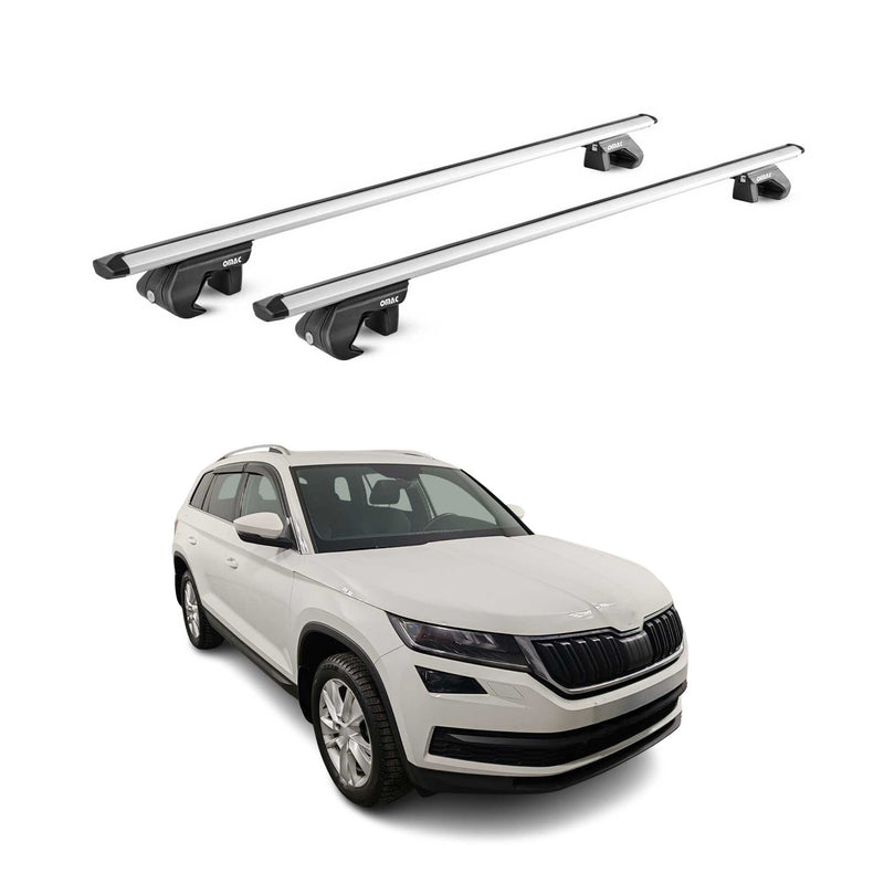 Dachträger Grundtäger für Skoda Kodiaq 2016-2024 90kg Aluminium Silber 2 tlg ABE