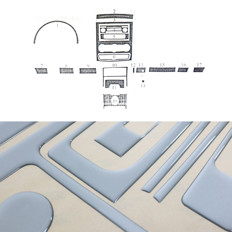 Innenraum Dekor Cockpit für VW Crafter 2006-2017 Aluminium Optik 18tlg