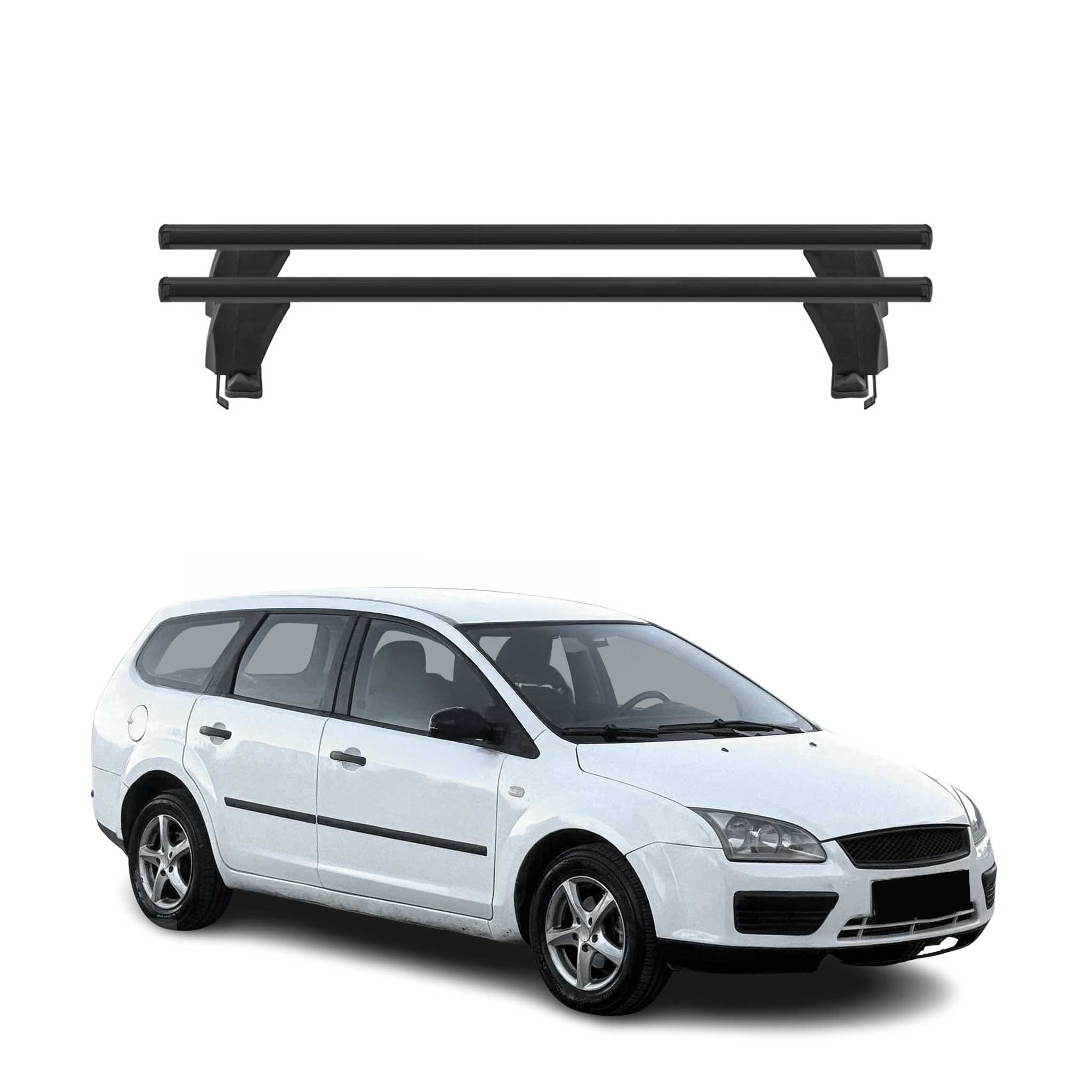 Menabo Dachträger Grundtäger für Ford Focus Turnier 2004-2011 50kg Alu Schwarz