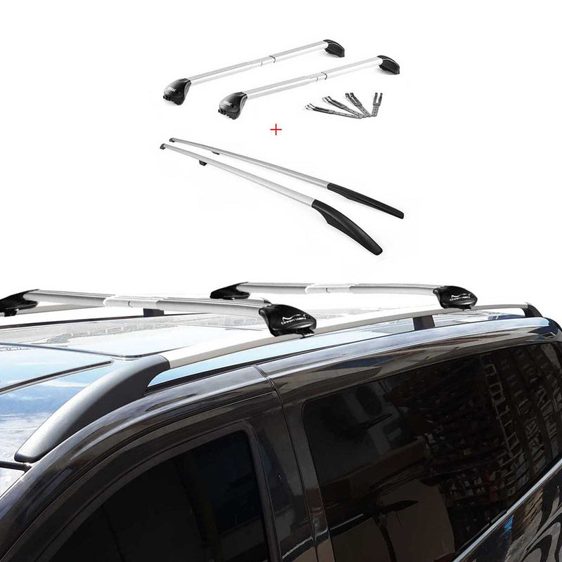 Dachreling + Dachträger Satz für Porsche Cayenne 9PA 2002-2010 Alu Grau