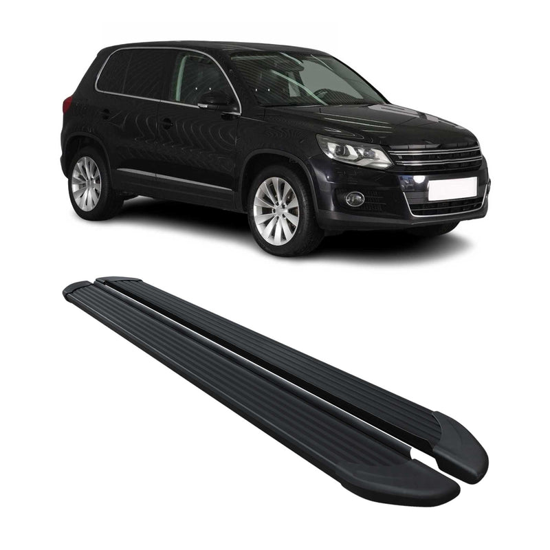 Seitenschweller Trittbretter Schweller für VW Tiguan 2007-2016 Aluminium Schwarz