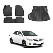 Fußmatten & Kofferraumwanne Set für Toyota Corolla Stufenheck 2007-2013 RWD