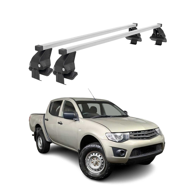 Menabo Dachträger Grundtäger für Mitsubishi L200 2005-2015 50kg Stahl Silber 2x