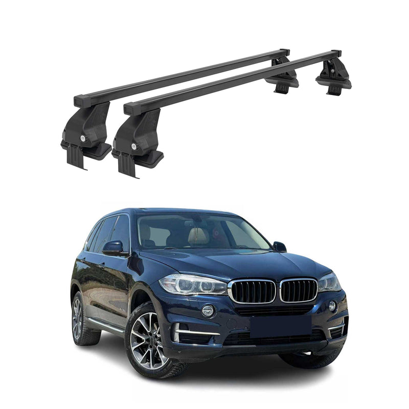 Menabo Dachträger Grundtäger für BMW X5 F15 2013-2018 50kg Stahl Schwarz 2 tlg