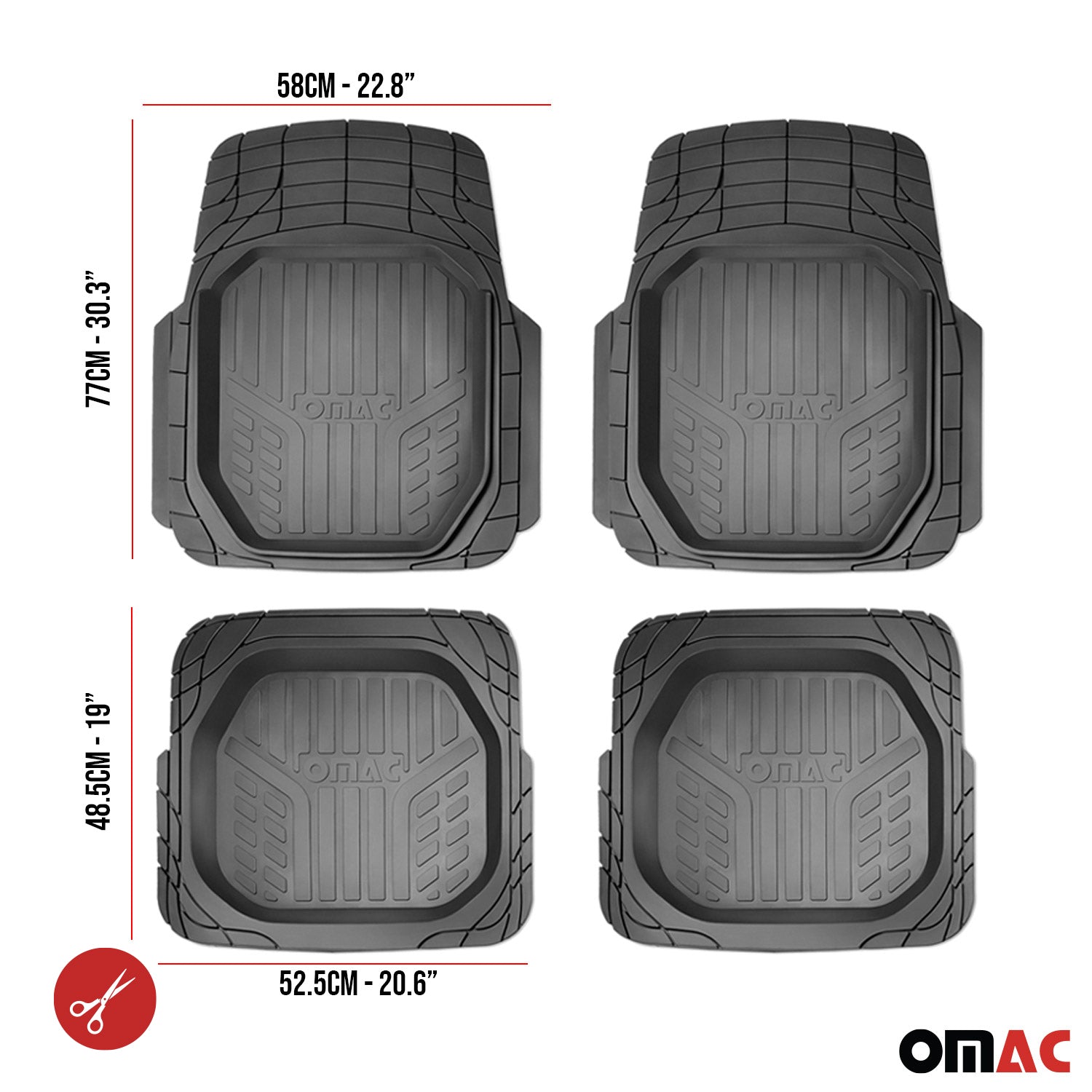 Fußmatten Gummimatten 3D Matte für Mercedes CLS C218 C219 Gummi Schwarz 4Tlg