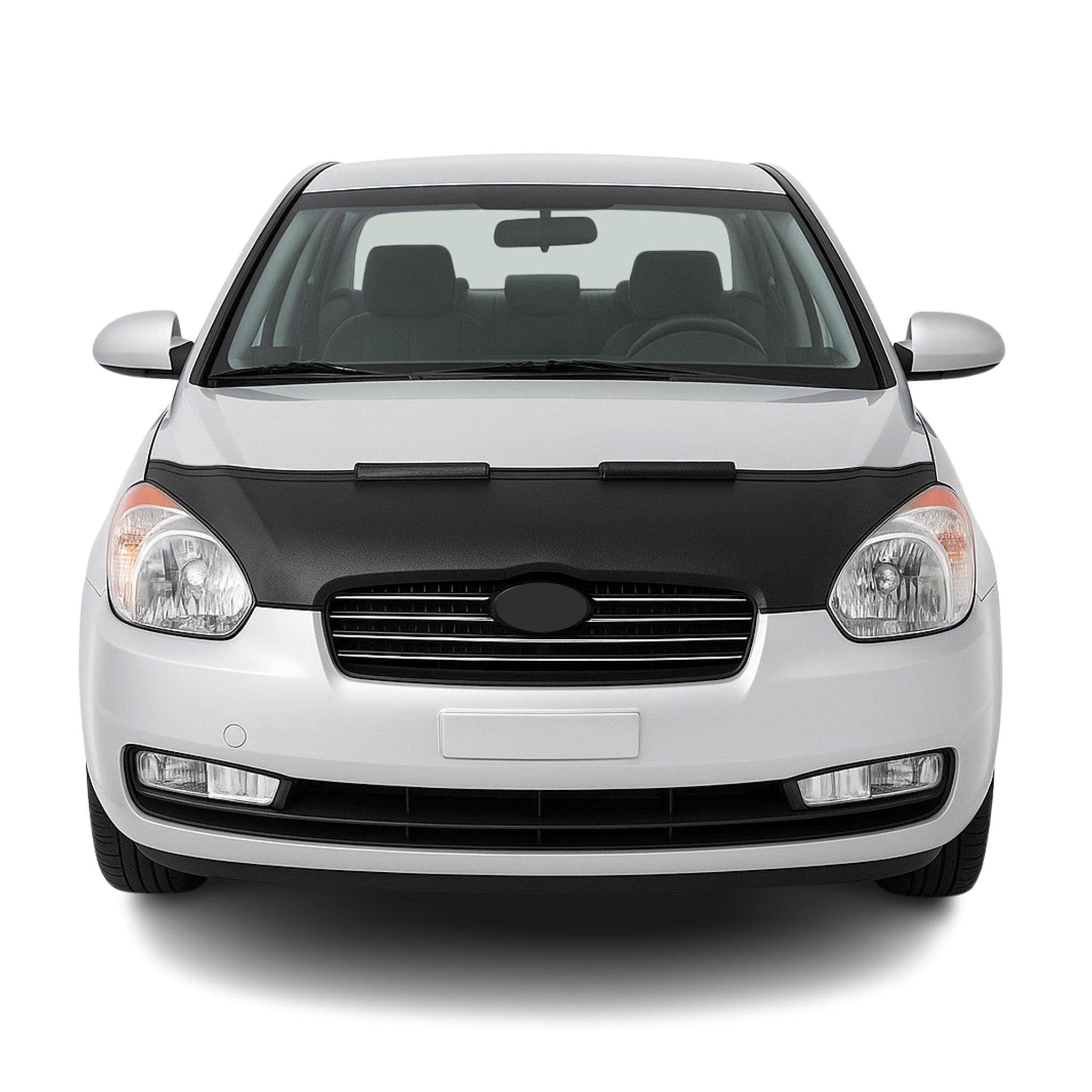 Haubenbra Steinschlagschutz für Hyundai Accent Era 2005-2011 Schwarz Halb
