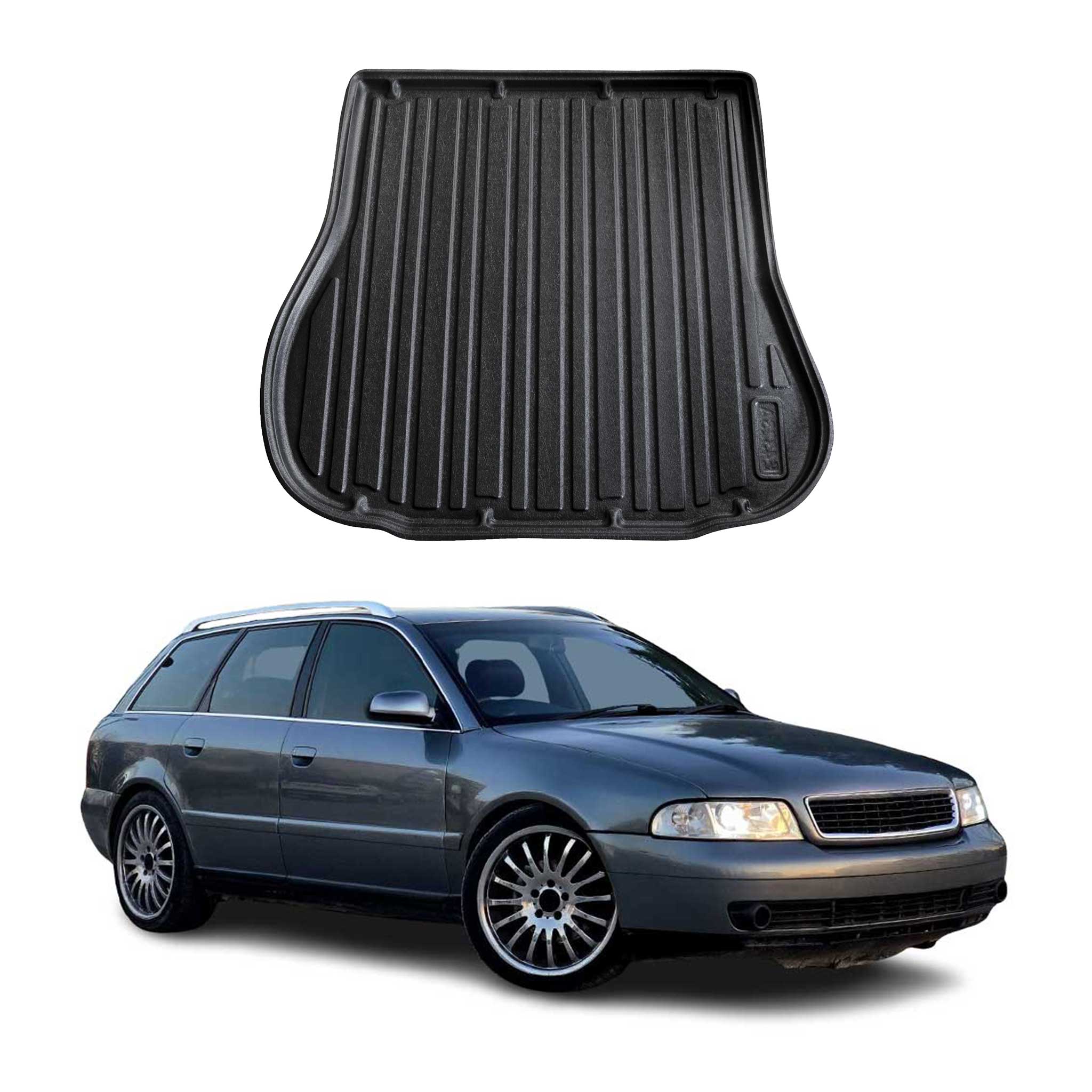 Kofferraumwanne Laderaumwanne für Audi A4 B5 Avant 1994-2001 Gummi TPE Schwarz