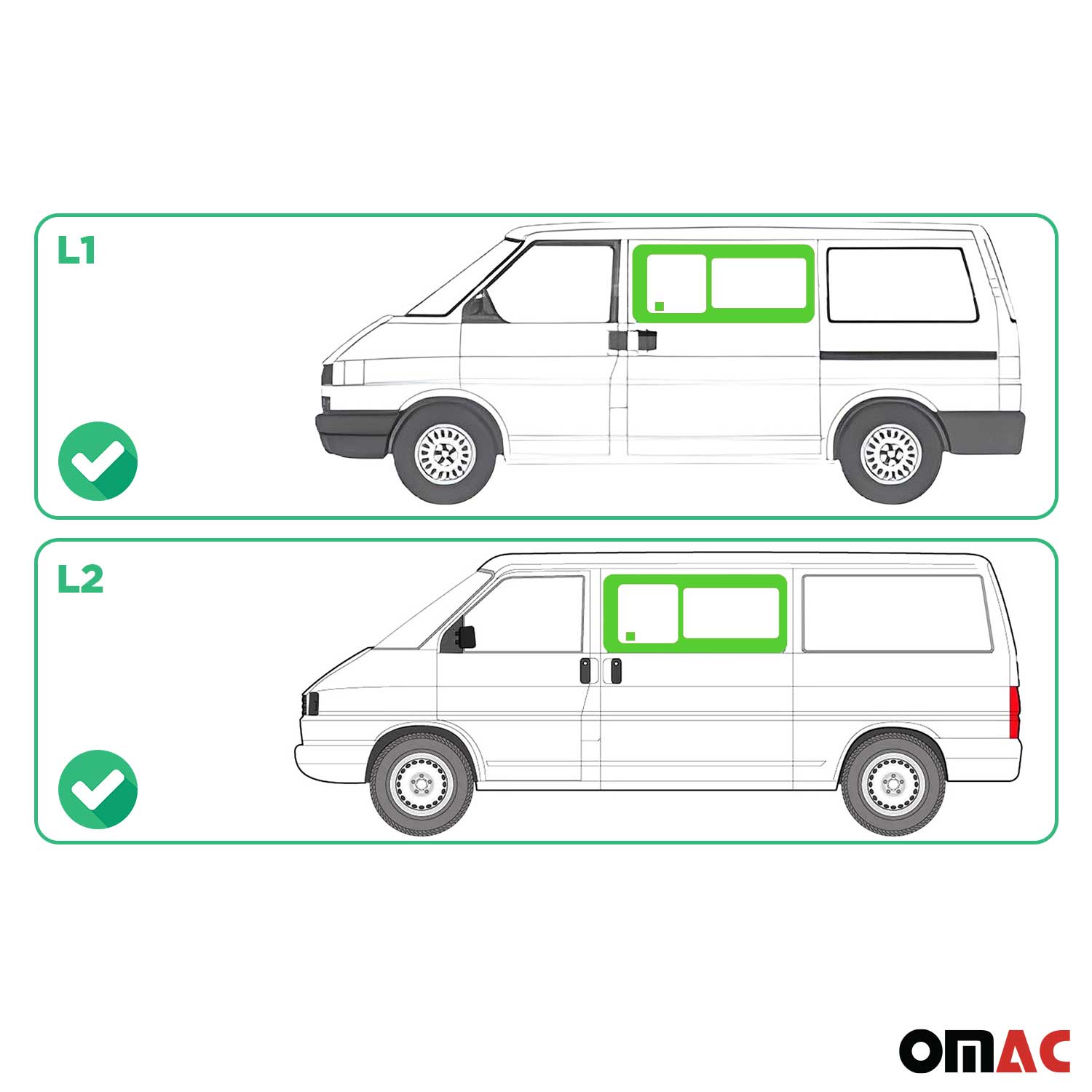 Seitenfenster Schiebefenster für VW T4 Transporter 1990-2003 Vorne Links L1 L2