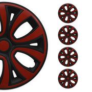 4x Radblenden Radkappen Radzierblenden 16" Zoll Schwarz Rot Glänzend