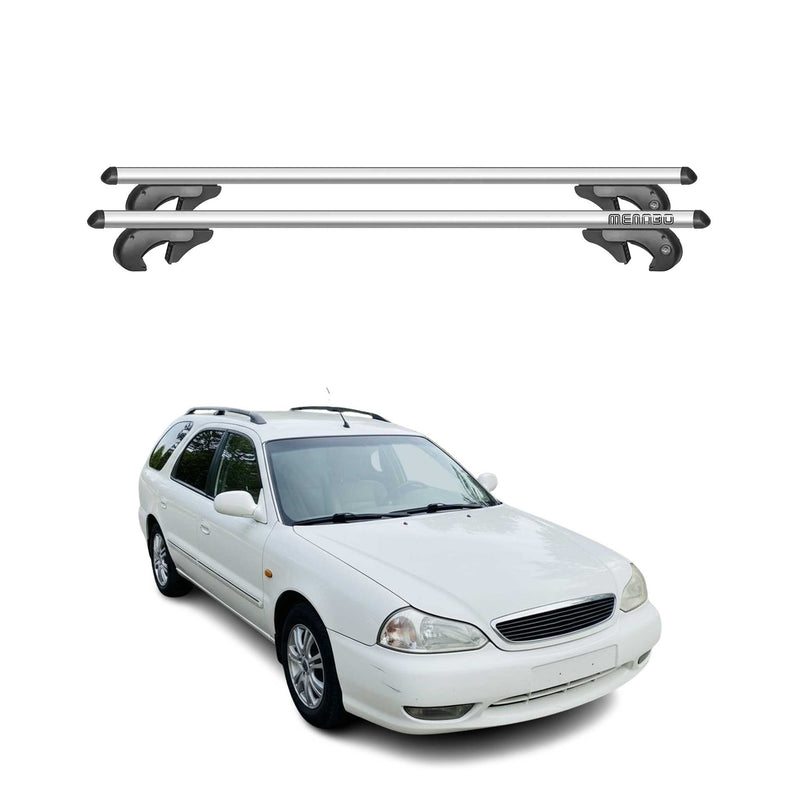 Menabo Dachträger Grundtäger für Kia Clarus 1995-2001 90kg Alu Silber 2 tlg
