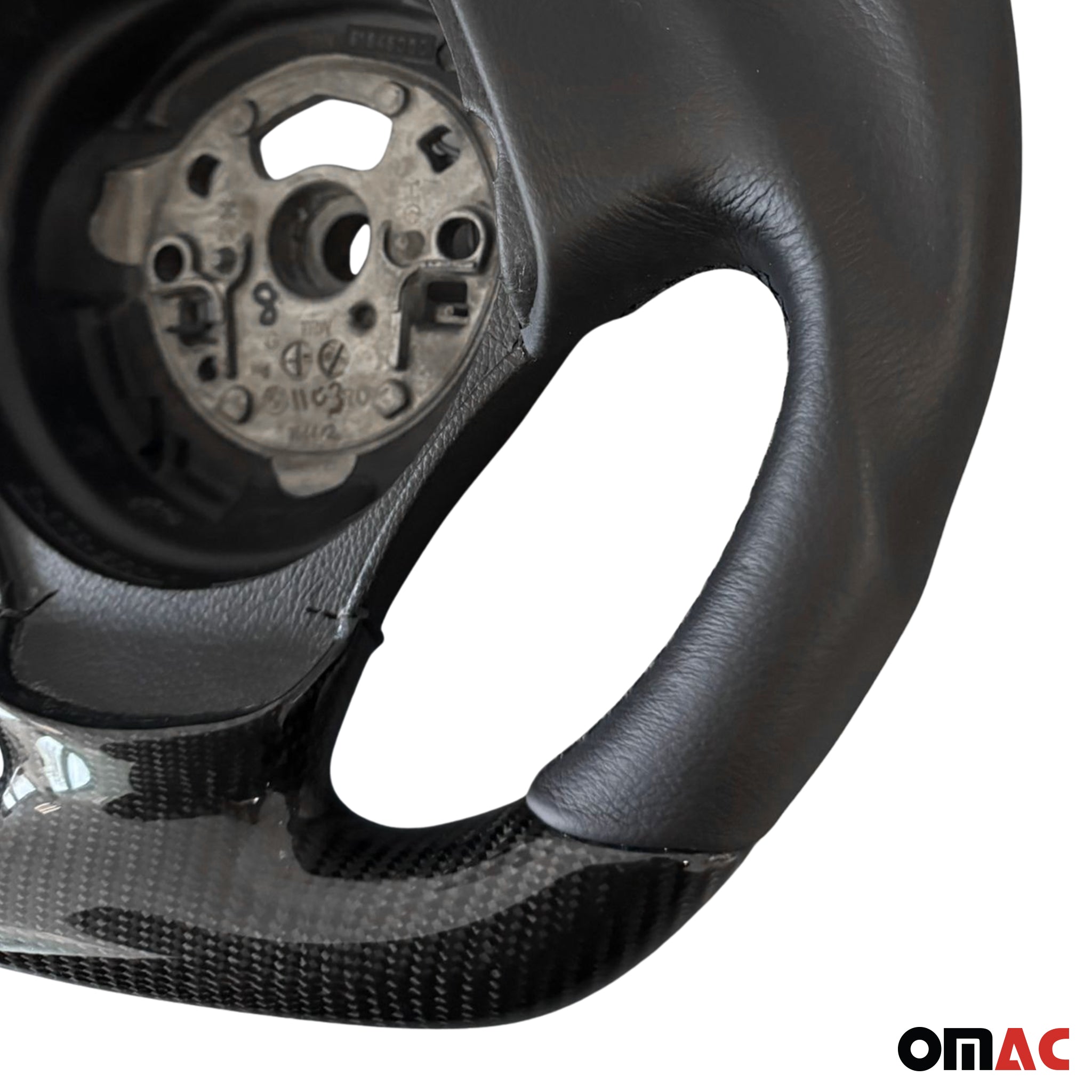 Lenkradbezug für BMW 3er E90 E91 E93 Leder Schwarz-Carbon Echtlederbezug