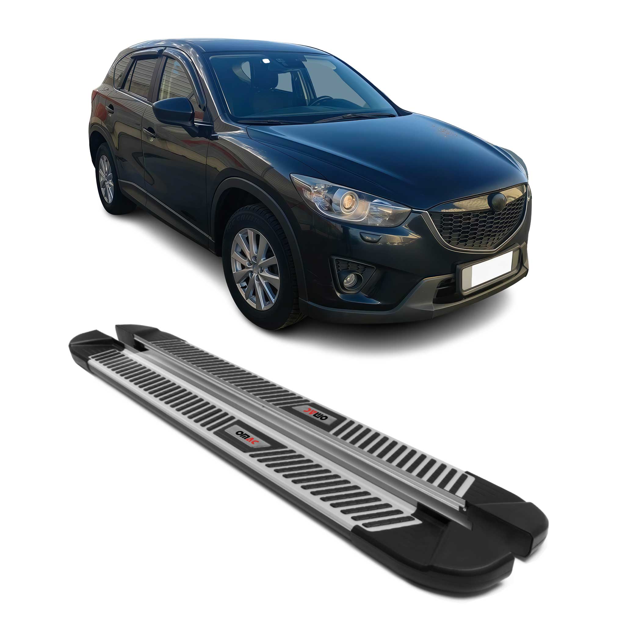 Trittbretter Seitenbretter Seitenschweller für Mazda CX-5 2012-2017 Alu Schwarz