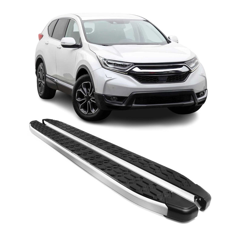 Alu Trittbretter Seitenschweller für Honda CR-V 2016-2025 Schwarz Silber 2tlg