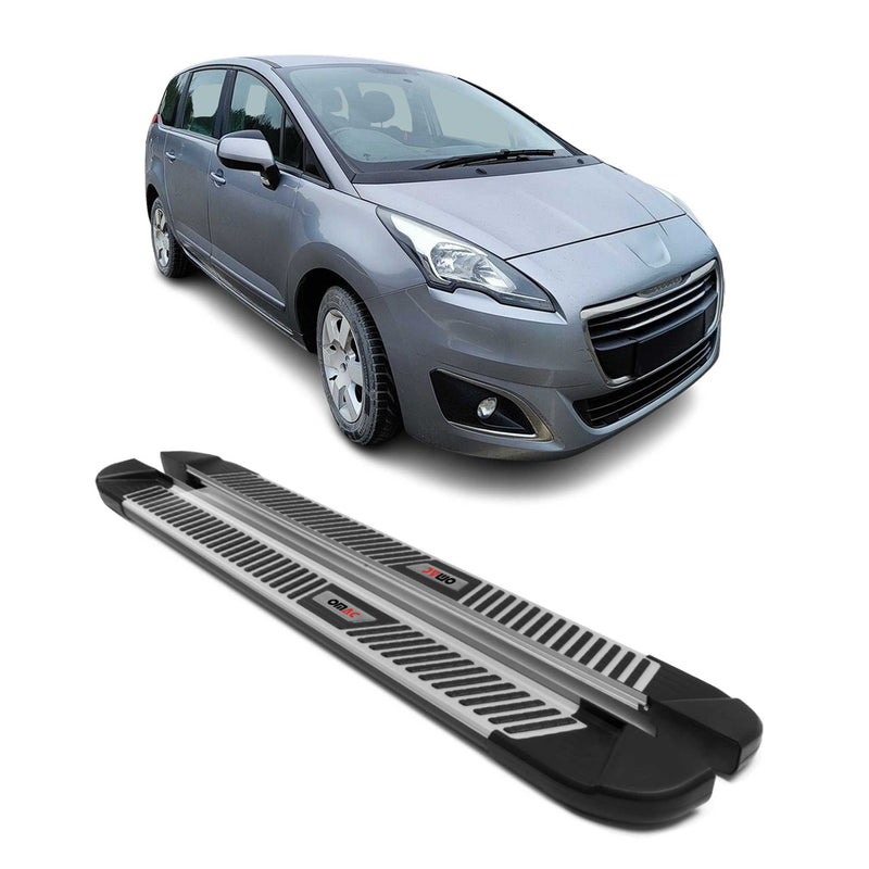 Trittbretter Seitenbretter Seitenschweller für Peugeot 5008 2009-16 Alu Schwarz