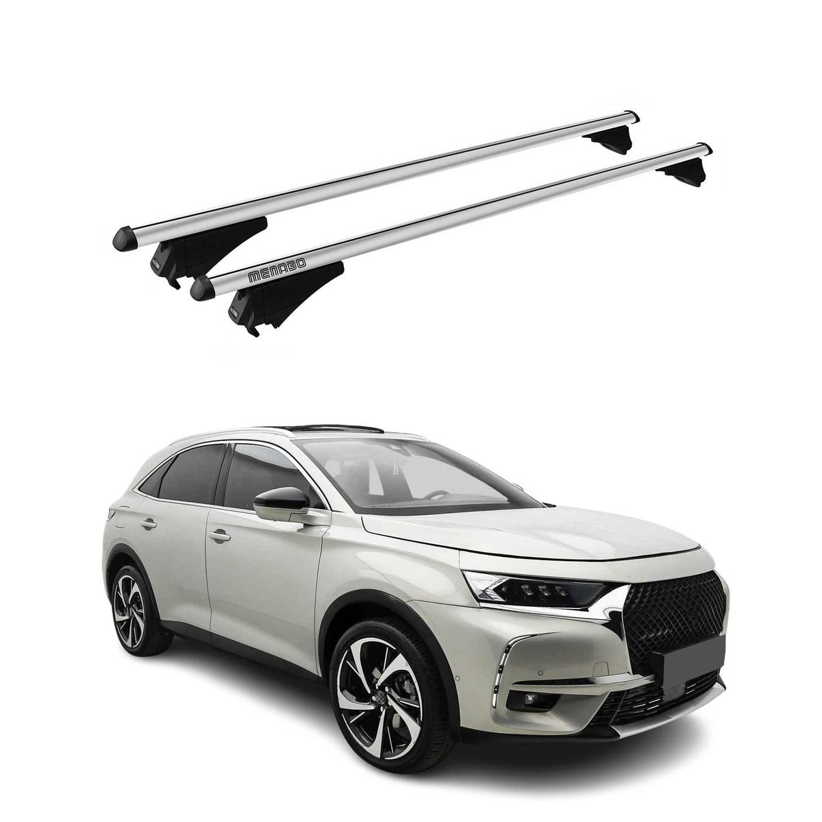 Menabo Dachträger Grundtäger für DS7 Crossback / DS 7 2017-2026 Alu Silber 2x