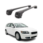 Dachträger Grundträger für Volvo V50 2004-2012 Aluminium 75kg Schwarz 2tlg