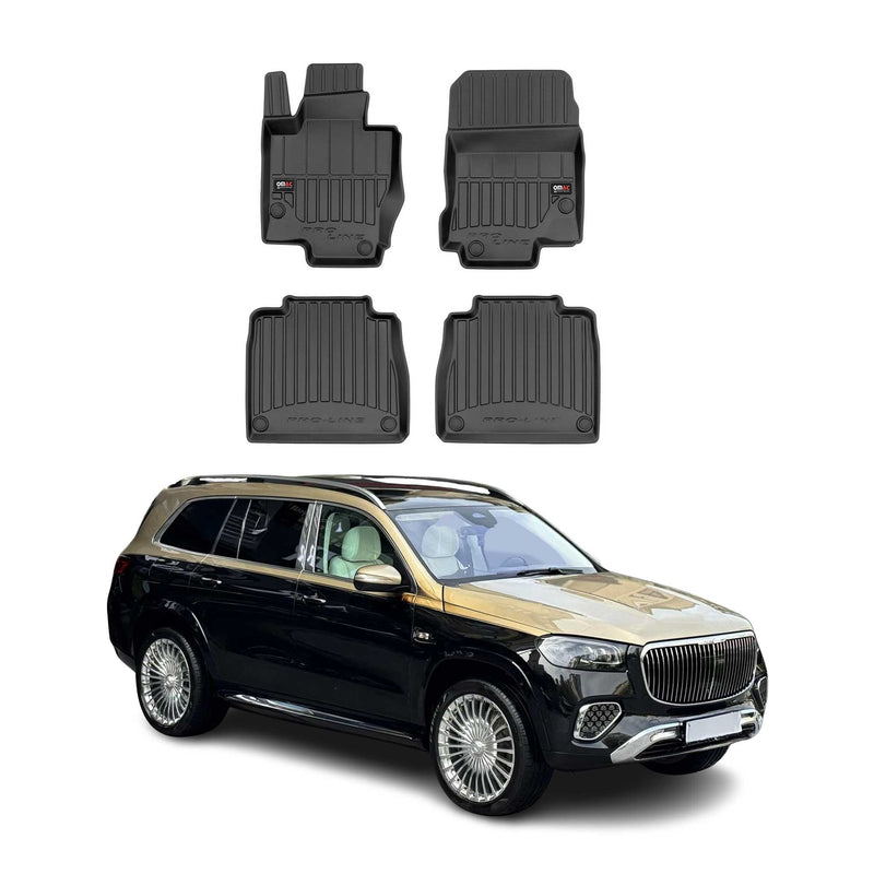OMAC Gummi Fußmatten für Mercedes GLS X167 2020-2024 Premium Gummi Schwarz 4tlg