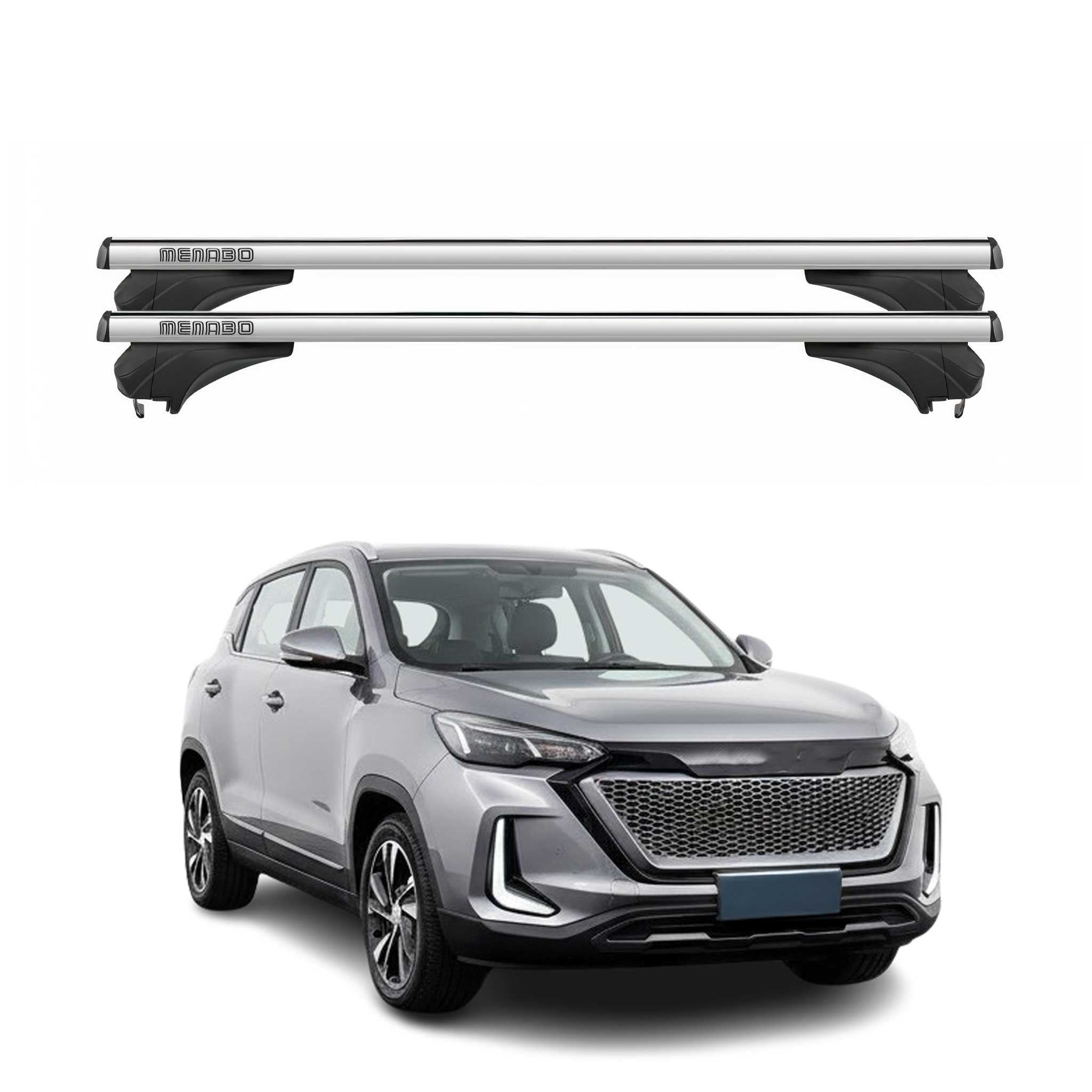 Menabo Dachträger Grundtäger für Evo Evo 5 mk2 2023-2026 Aluminium Silber 2 tlg