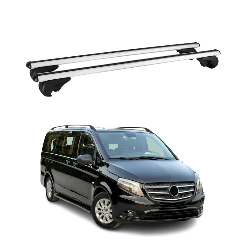 Dachträger Grundtäger für Mercedes Vito W447 2014-2025 75kg Alu Silber 2 tlg
