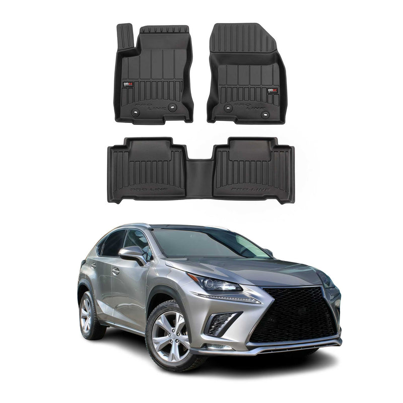 OMAC Gummi Fußmatten für Lexus NX 2015-2021 Premium TPE 3D Automatten Schwarz 3x