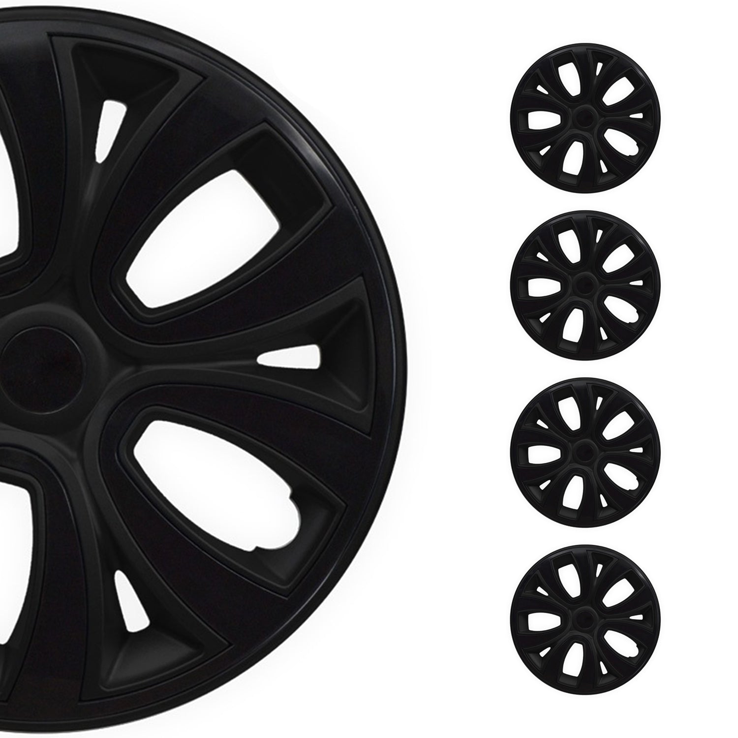4x Radblenden Radzierblenden Radkappen für 14" Zoll Stahlfelgen Schwarz