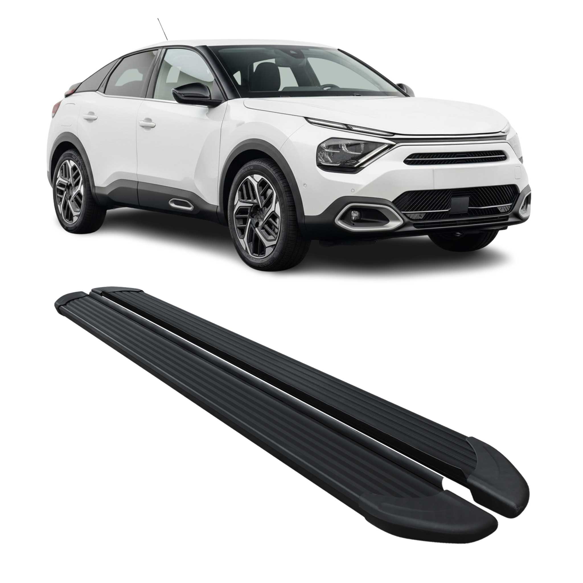 Trittbretter Seitenschweller für Citroen C4 2021-2026 Aluminium Schwarz 2 tlg
