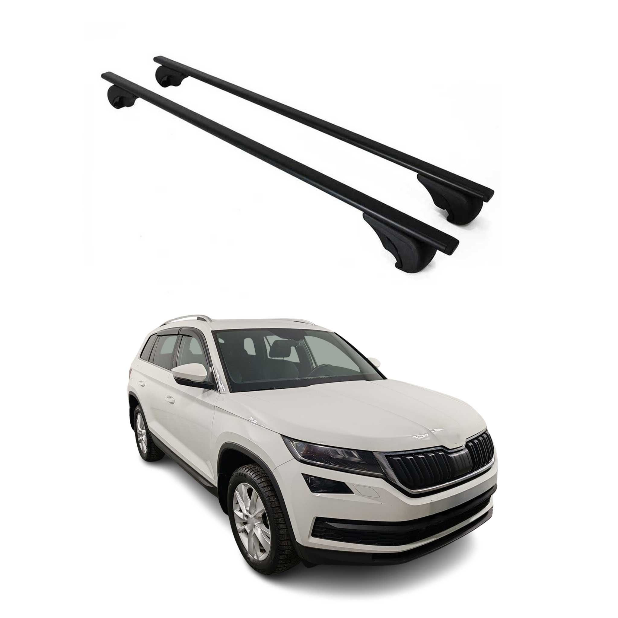 Dachträger Grundtäger für Skoda Kodiaq 2016-2024 75kg Metall Schwarz 2 tlg