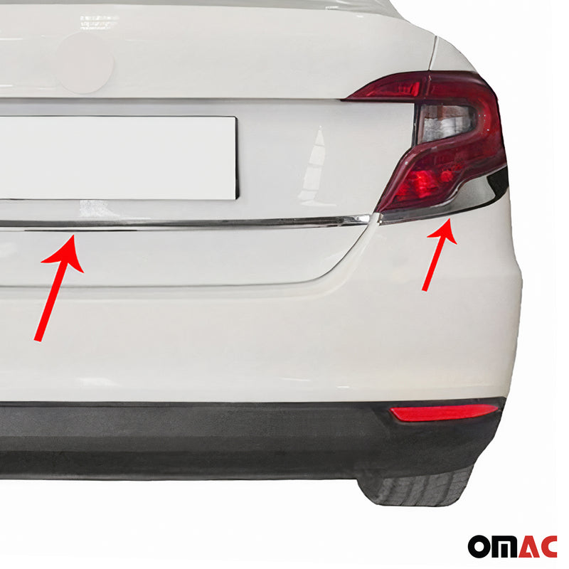 Rücklicht Leisten Heckleuchte für Fiat Tipo 2015-2025 Edelstahl Silber 3tlg