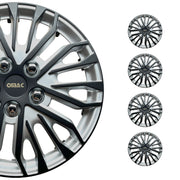 15 Zoll Radkappen Universal Radzierblenden Grau-Schwarz Matte 4 Stück Radblenden